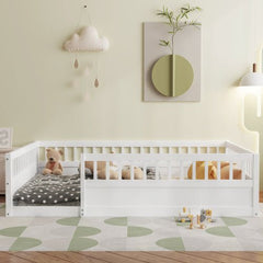 Bellemave® Montessori Wood Floor Bed with Fence - Bellemave