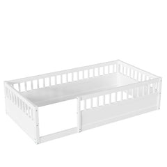 Bellemave® Montessori Wood Floor Bed with Fence - Bellemave