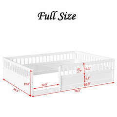 Bellemave® Montessori Wood Floor Bed with Fence - Bellemave