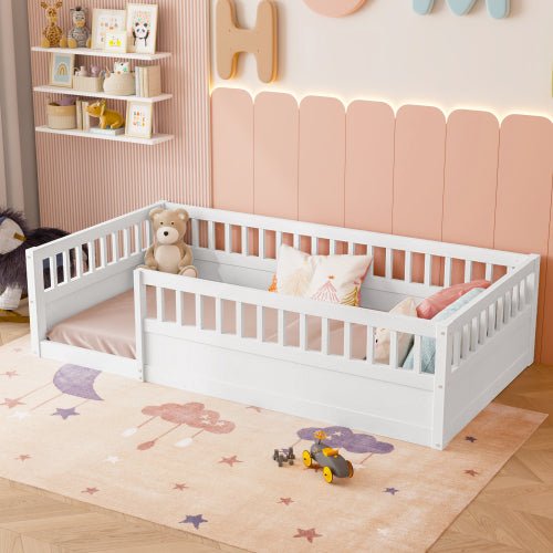 Bellemave® Montessori Wood Floor Bed with Fence - Bellemave