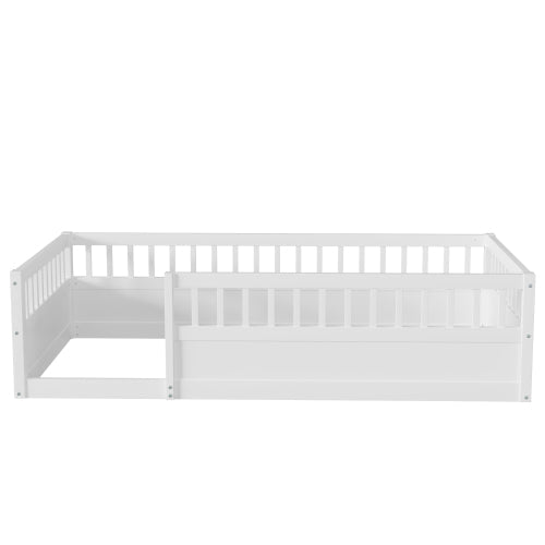 Bellemave® Montessori Wood Floor Bed with Fence - Bellemave