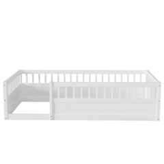 Bellemave® Montessori Wood Floor Bed with Fence - Bellemave