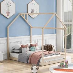 Bellemave® Montessori Wood House Bed - Bellemave