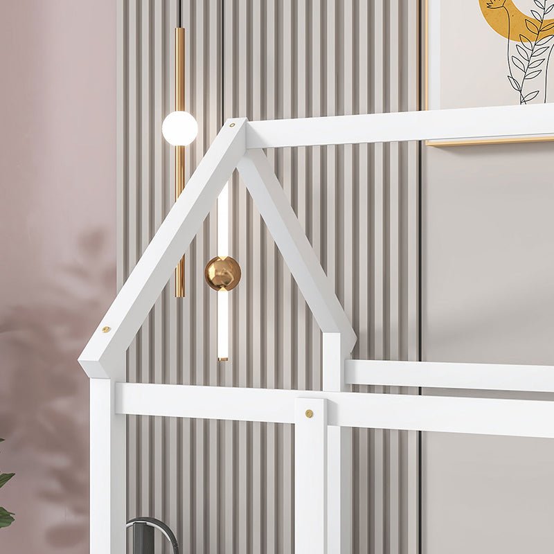 Bellemave® Montessori Wooden House Bed with Fence - Bellemave