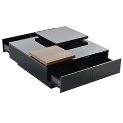 Bellemave® Movable Top Coffee Table with High Gloss finish, 4 Hidden Storage Drawers - Bellemave