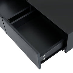 Bellemave® Movable Top Coffee Table with High Gloss finish, 4 Hidden Storage Drawers - Bellemave