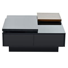 Bellemave® Movable Top Coffee Table with High Gloss finish, 4 Hidden Storage Drawers - Bellemave