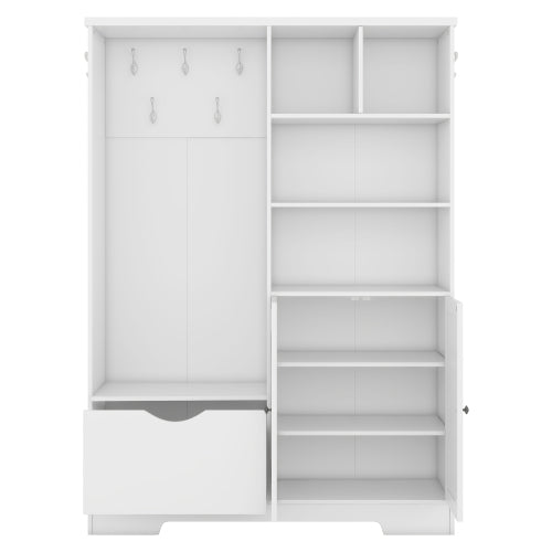 Bellemave® Multi - functional Hall Tree with Storage Shelves Drawers and Cabinet - Bellemave