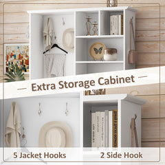 Bellemave® Multi - functional Hall Tree with Storage Shelves Drawers and Cabinet - Bellemave