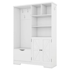 Bellemave® Multi - functional Hall Tree with Storage Shelves Drawers and Cabinet - Bellemave
