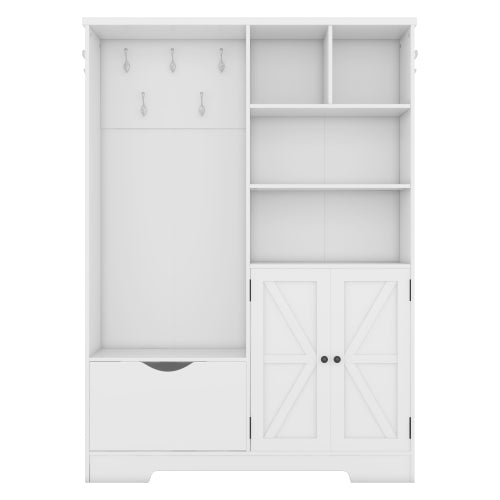 Bellemave® Multi - functional Hall Tree with Storage Shelves Drawers and Cabinet - Bellemave