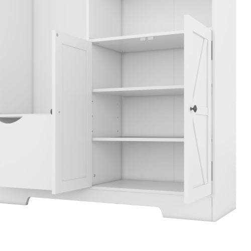 Bellemave® Multi - functional Hall Tree with Storage Shelves Drawers and Cabinet - Bellemave