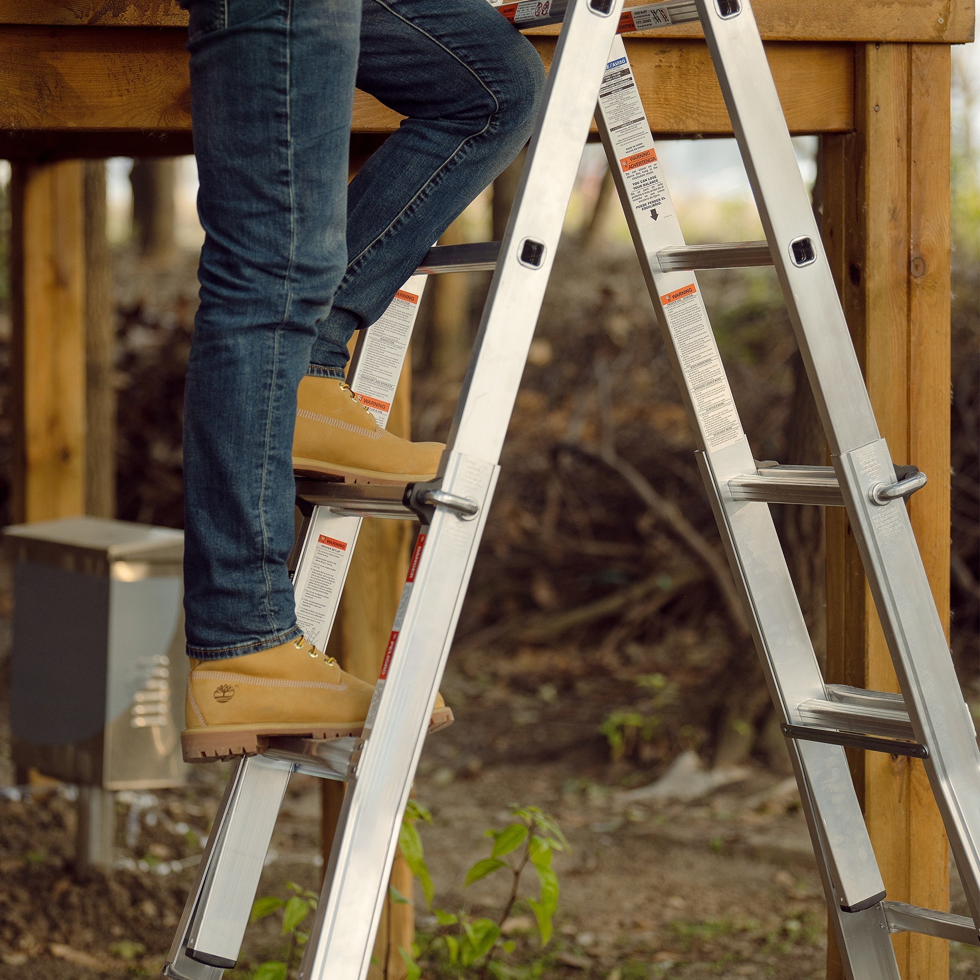 Bellemave® Multi - Position Foldable Aluminum Ladder, A - Frame and Straight Ladder - Bellemave