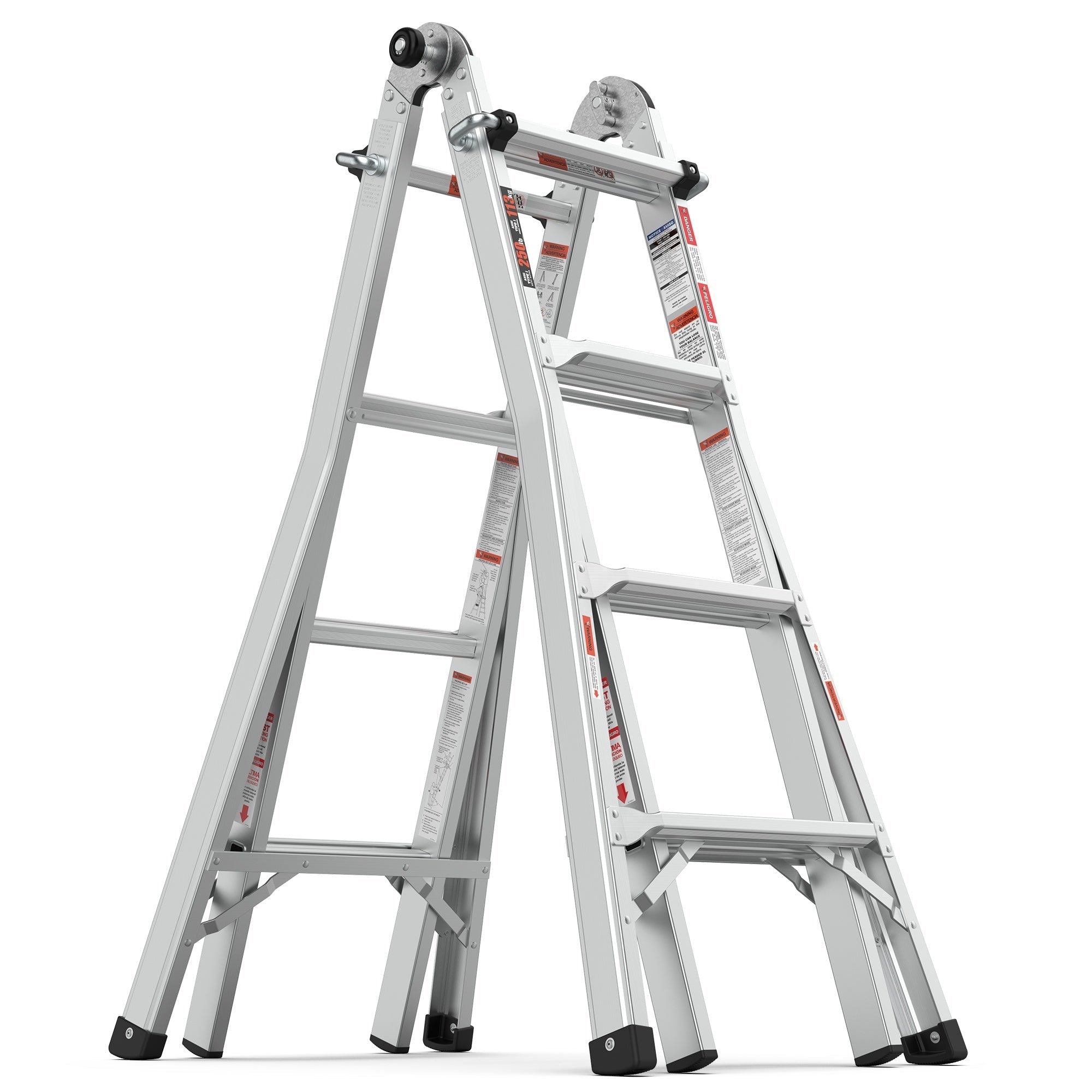 Bellemave® Multi - Position Foldable Aluminum Ladder, A - Frame and Straight Ladder - Bellemave