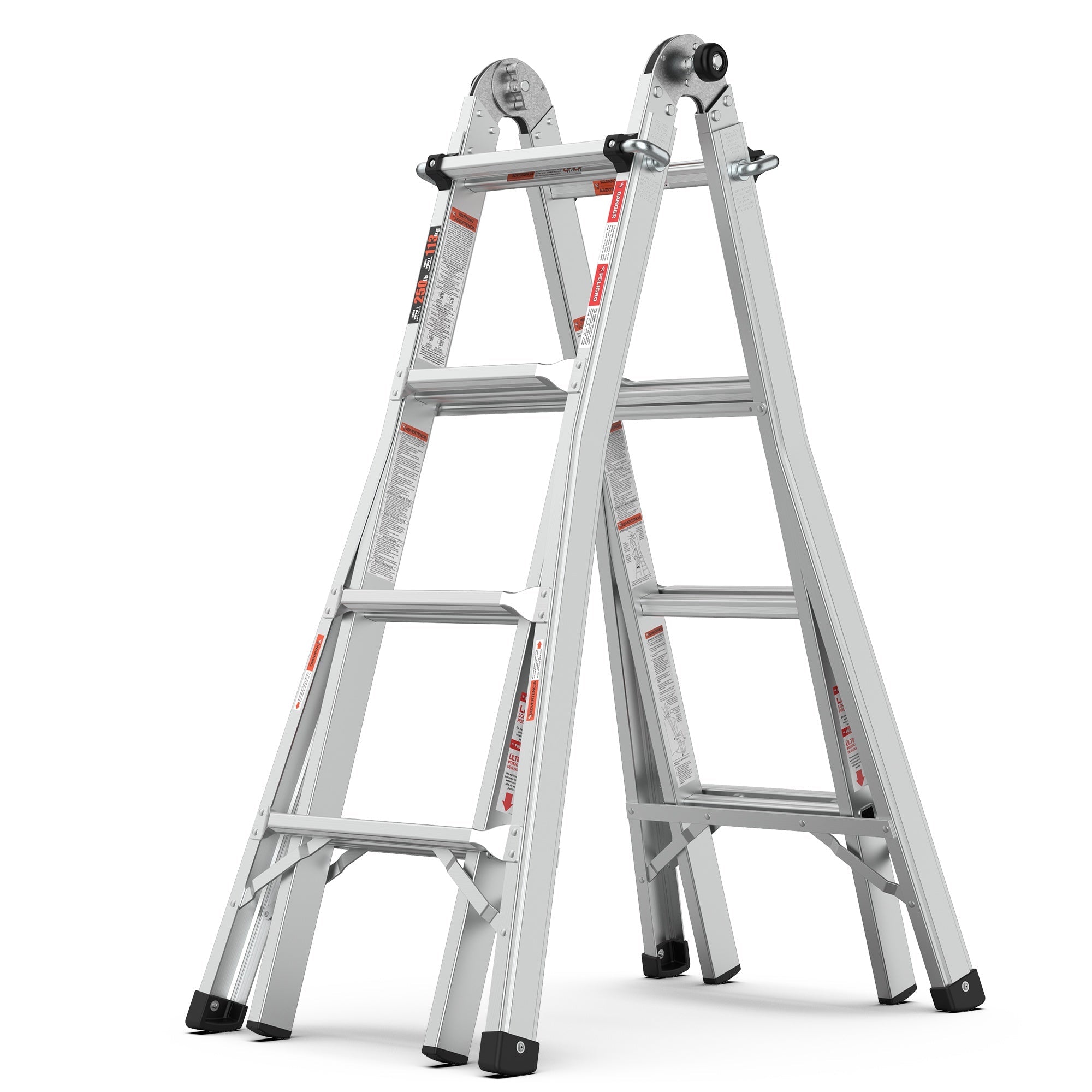 Bellemave® Multi - Position Foldable Aluminum Ladder, A - Frame and Straight Ladder - Bellemave