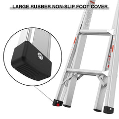 Bellemave® Multi - Position Foldable Aluminum Ladder, A - Frame and Straight Ladder - Bellemave