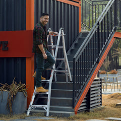 Bellemave® Multi - Position Foldable Aluminum Ladder, A - Frame and Straight Ladder - Bellemave