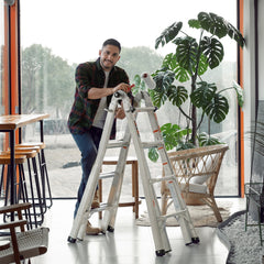 Bellemave® Multi - Position Foldable Aluminum Ladder, A - Frame and Straight Ladder - Bellemave