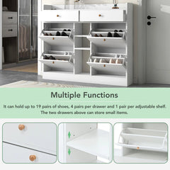Bellemave® Multifunctional 2 - Tier Shoe Storage Organizer with 4 Flip Drawers - Bellemave