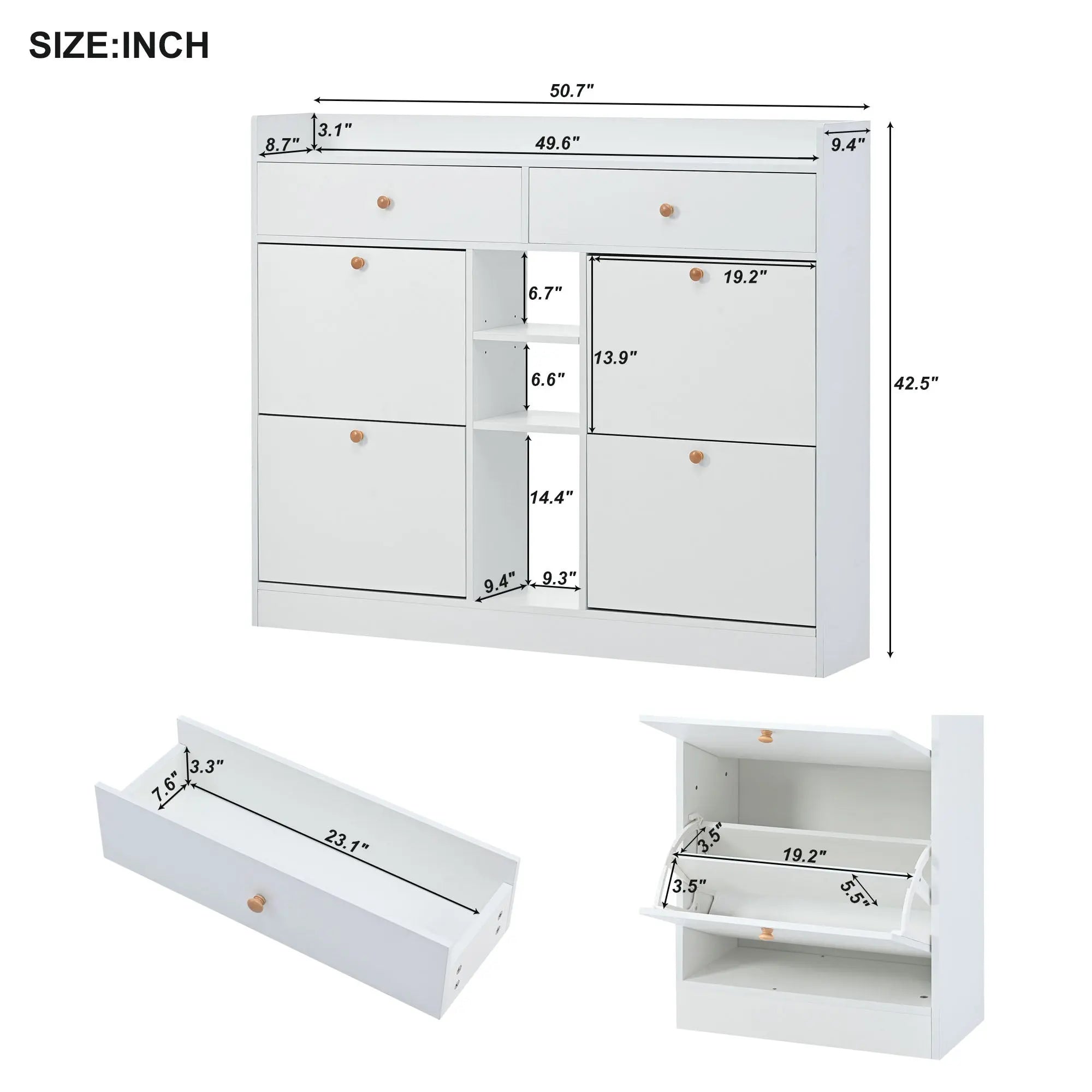 Bellemave® Multifunctional 2 - Tier Shoe Storage Organizer with 4 Flip Drawers - Bellemave
