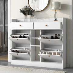 Bellemave® Multifunctional 2 - Tier Shoe Storage Organizer with 4 Flip Drawers - Bellemave