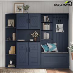 Bellemave® Multifunctional Hall Tree with Bench & Shoe Storage, Hooks - Bellemave