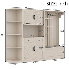 Bellemave® Multifunctional Hall Tree with Bench & Shoe Storage, Hooks - Bellemave