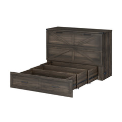Bellemave® Murphy Bed, Cabinet Bed with Charging Station & Storage, Noisy Free, for Guest Bedroom, Living Room, Office, Rustic Gray - Bellemave