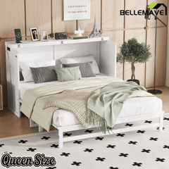 Bellemave® Murphy Bed Cabinet with Charging Station & Storage Drawer - Bellemave