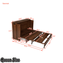 Bellemave® Murphy Bed Cabinet with Charging Station & Storage Drawer - Bellemave