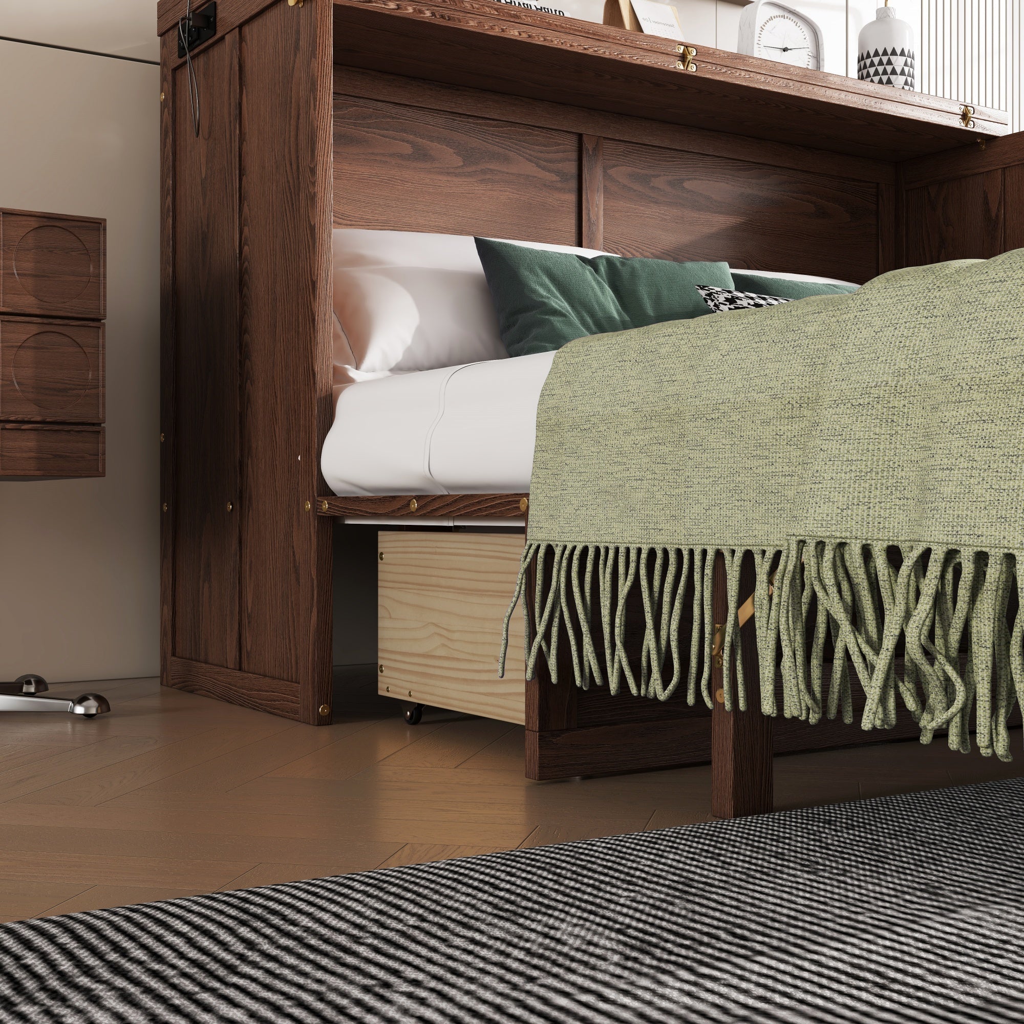 Bellemave® Murphy Bed Cabinet with Charging Station & Storage Drawer - Bellemave