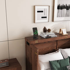 Bellemave® Murphy Bed Cabinet with Charging Station & Storage Drawer - Bellemave