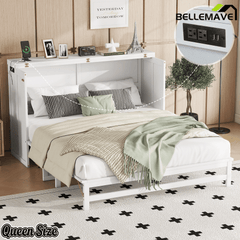 Bellemave® Murphy Bed Cabinet with Charging Station & Storage Drawer - Bellemave