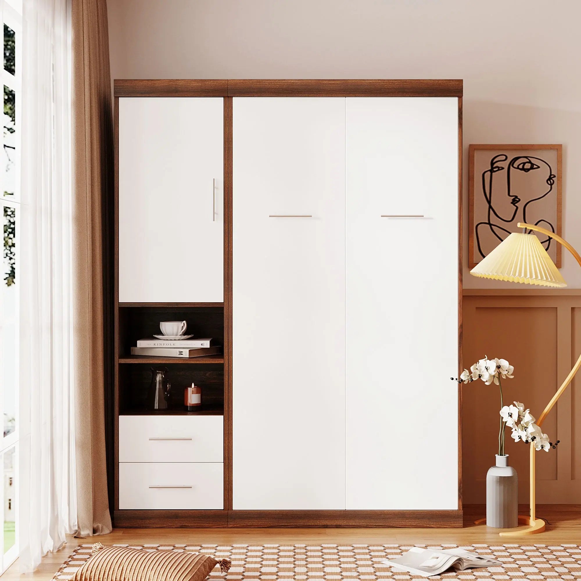 Bellemave® Murphy Bed Wall Bed with Cabinet - Bellemave