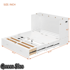 Bellemave® Murphy Bed Wall Bed with drawer and a set of Sockets & USB Ports, Pulley Structure Design - Bellemave