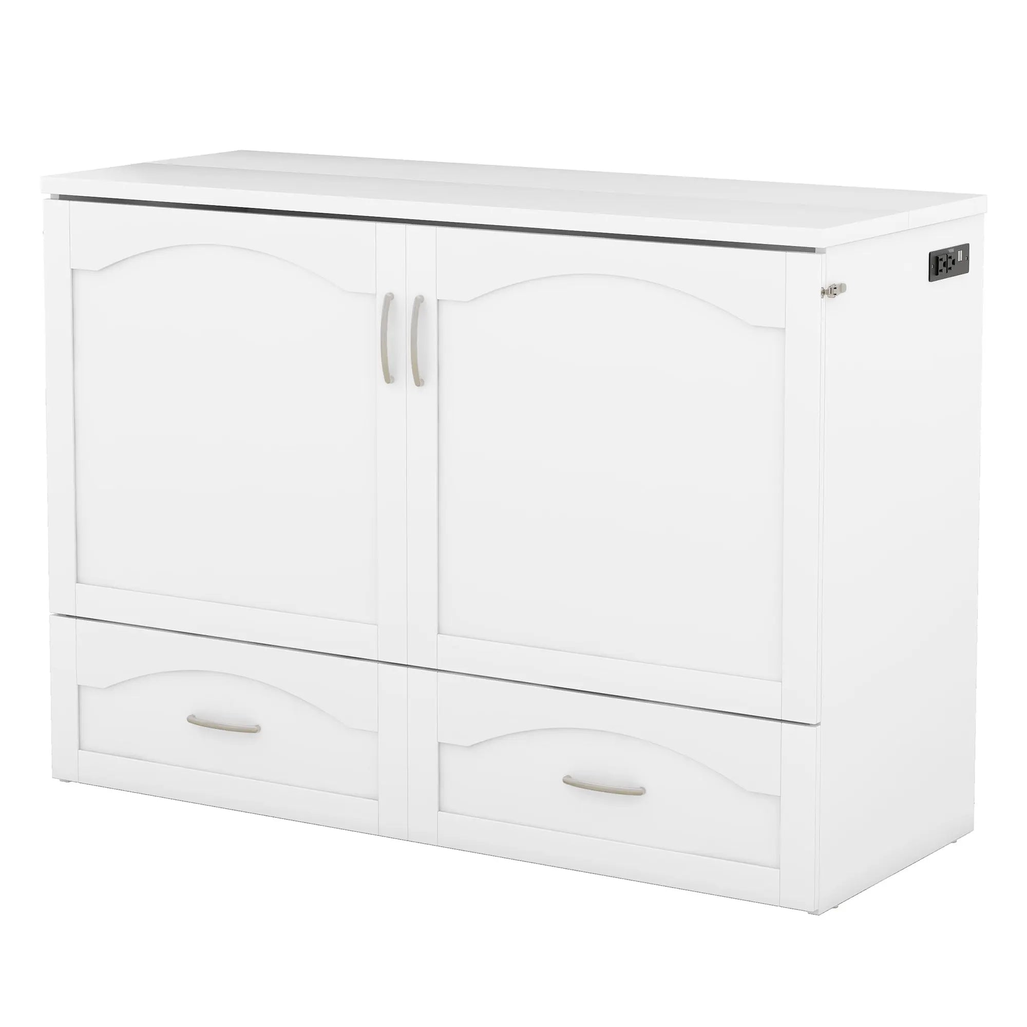 Bellemave® Murphy Bed Wall Bed with drawer and a set of Sockets & USB Ports, Pulley Structure Design - Bellemave