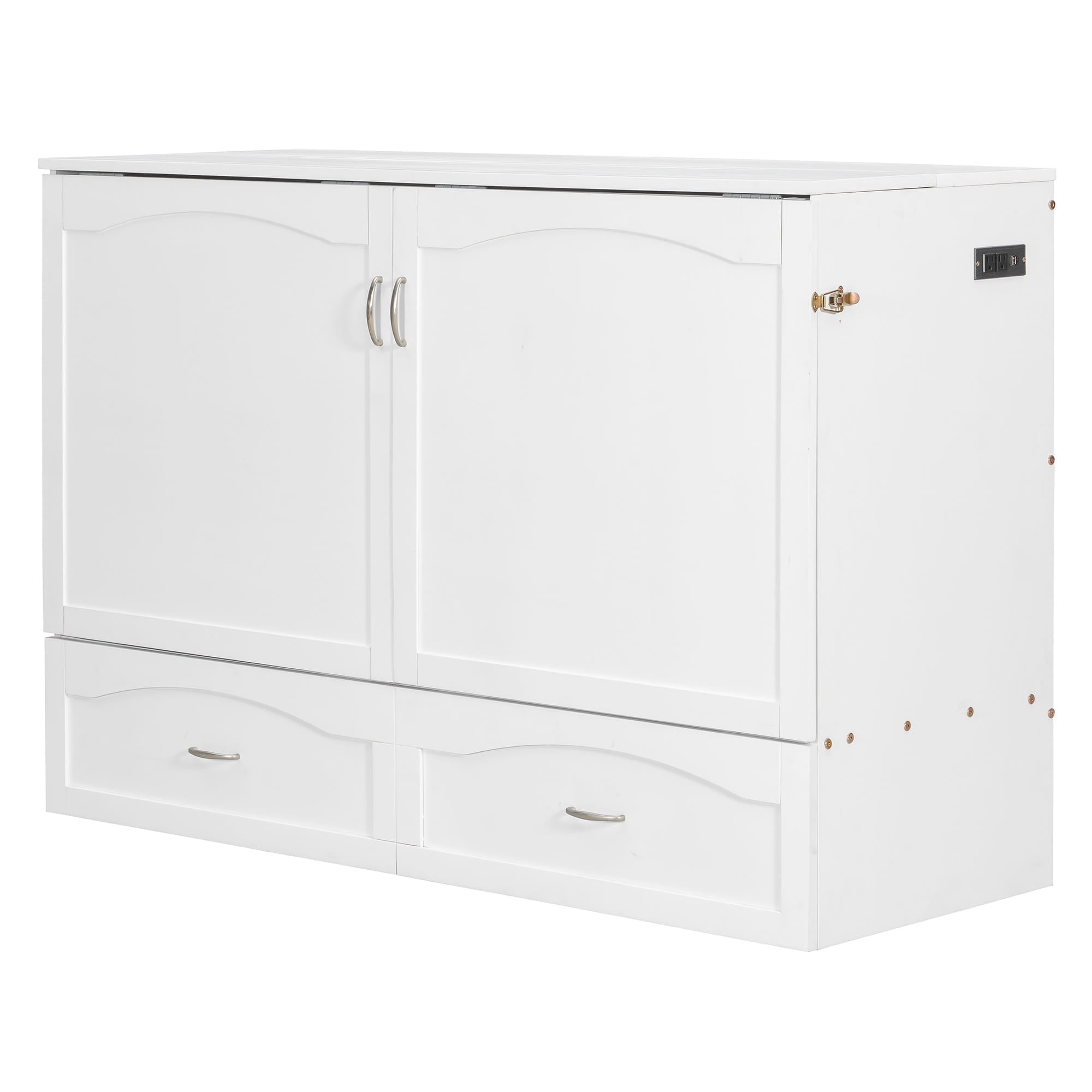 Bellemave® Murphy Bed Wall Bed with drawer and a set of Sockets & USB Ports, Pulley Structure Design - Bellemave