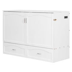 Bellemave® Murphy Bed Wall Bed with drawer and a set of Sockets & USB Ports, Pulley Structure Design - Bellemave