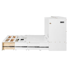 Bellemave® Murphy Bed Wall Bed with drawer and a set of Sockets & USB Ports, Pulley Structure Design - Bellemave