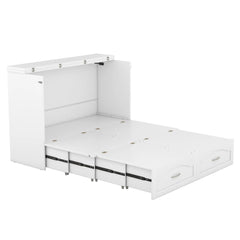 Bellemave® Murphy Bed Wall Bed with drawer and a set of Sockets & USB Ports, Pulley Structure Design - Bellemave