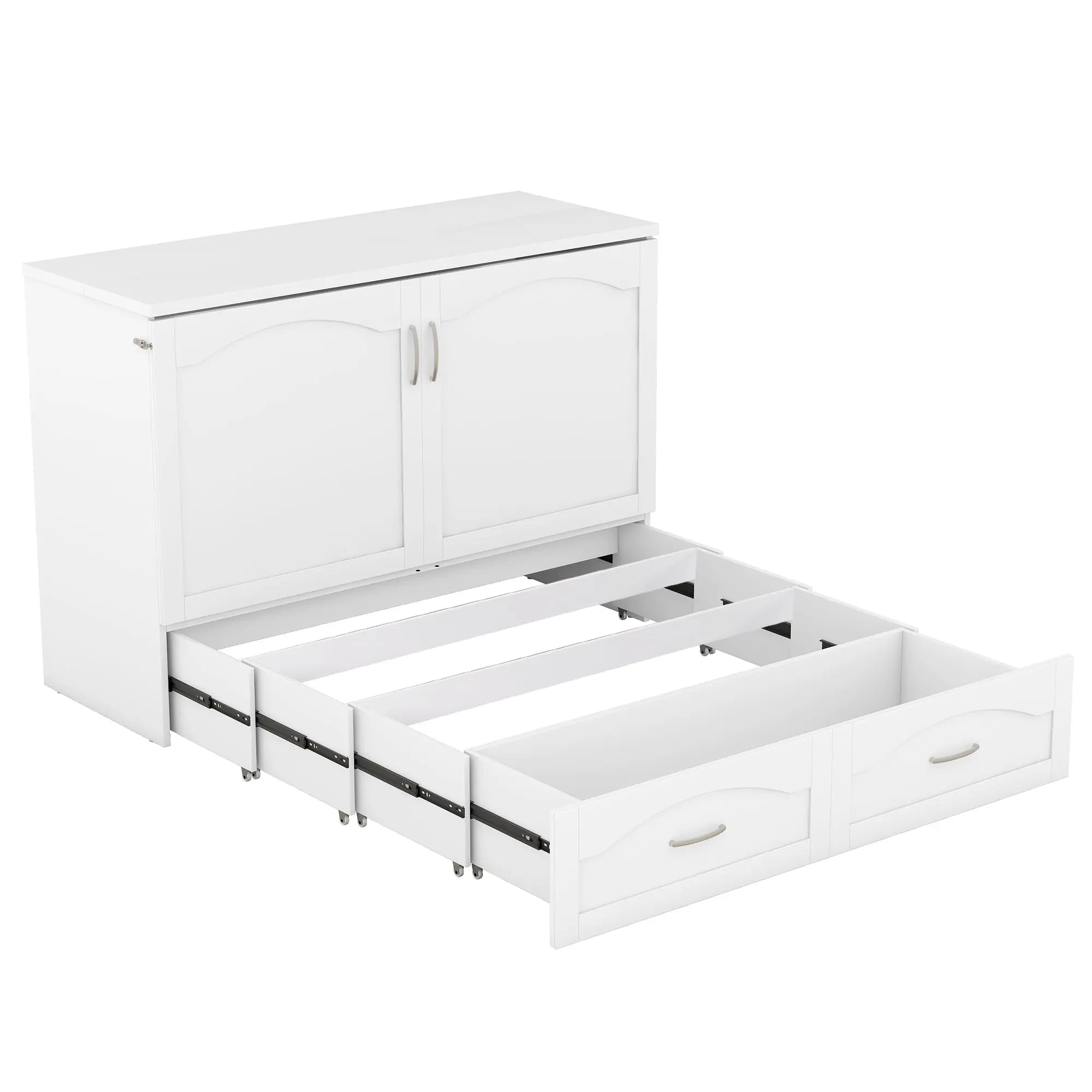 Bellemave® Murphy Bed Wall Bed with drawer and a set of Sockets & USB Ports, Pulley Structure Design - Bellemave
