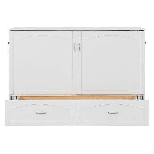 Bellemave® Murphy Bed Wall Bed with drawer and a set of Sockets & USB Ports, Pulley Structure Design - Bellemave