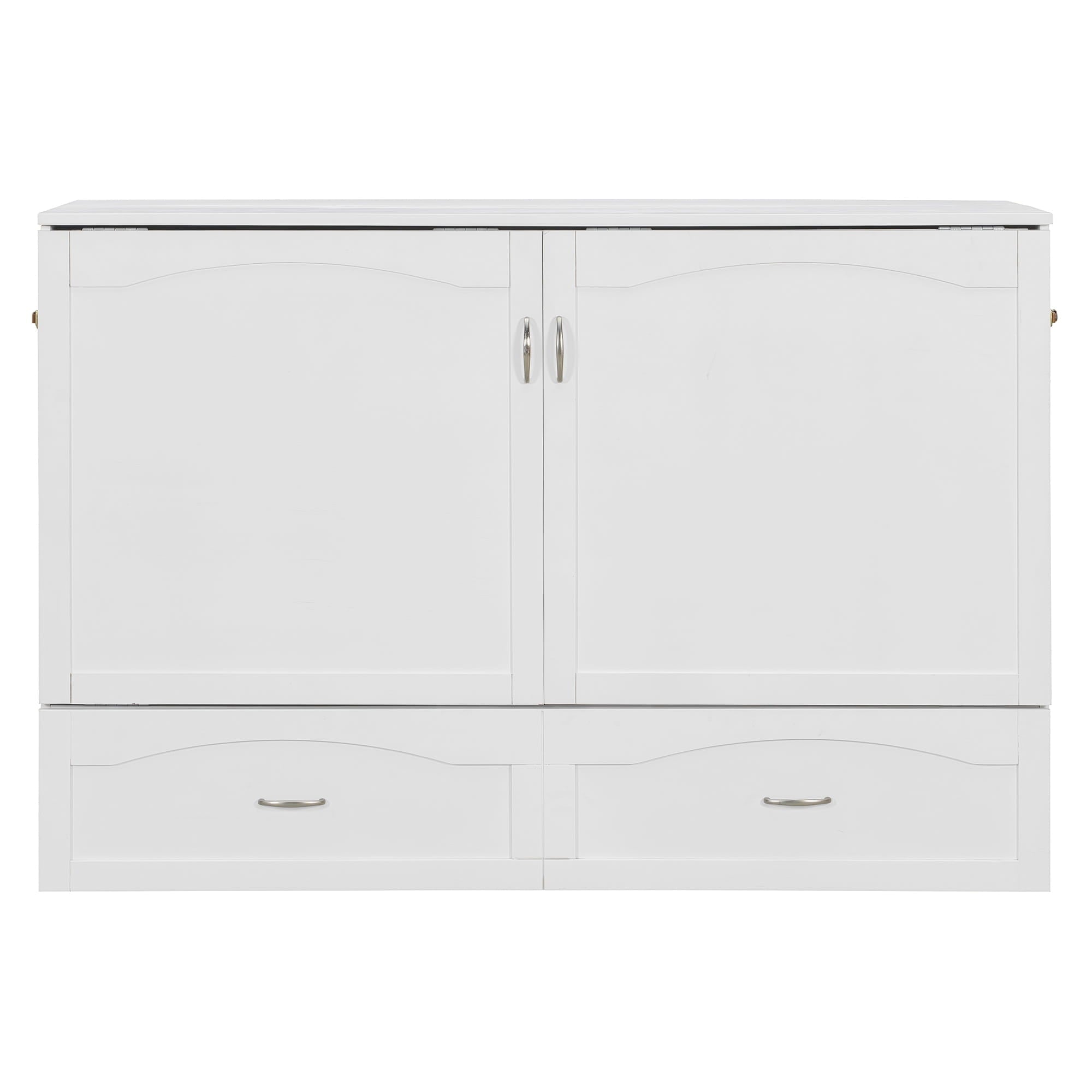 Bellemave® Murphy Bed Wall Bed with drawer and a set of Sockets & USB Ports, Pulley Structure Design - Bellemave