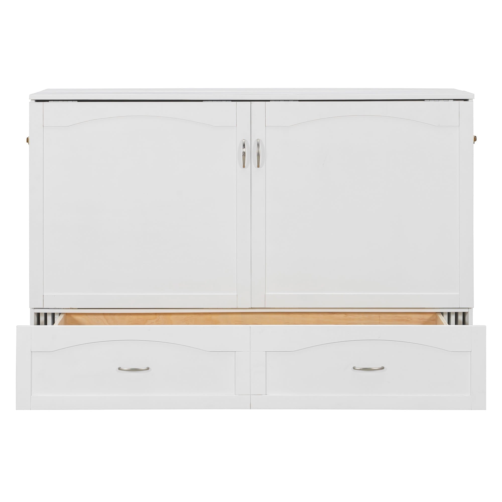 Bellemave® Murphy Bed Wall Bed with drawer and a set of Sockets & USB Ports, Pulley Structure Design - Bellemave