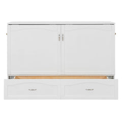 Bellemave® Murphy Bed Wall Bed with drawer and a set of Sockets & USB Ports, Pulley Structure Design - Bellemave