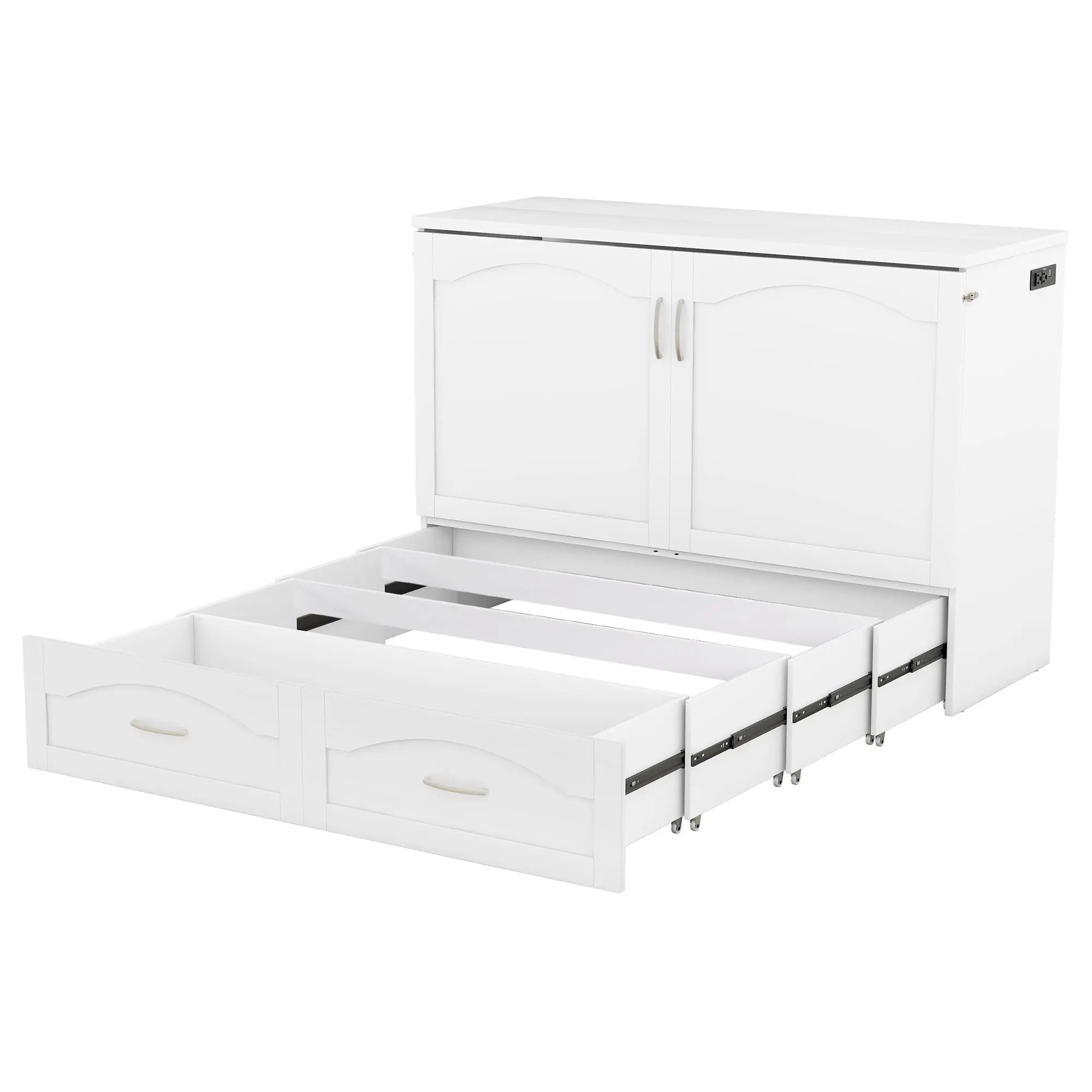 Bellemave® Murphy Bed Wall Bed with drawer and a set of Sockets & USB Ports, Pulley Structure Design - Bellemave