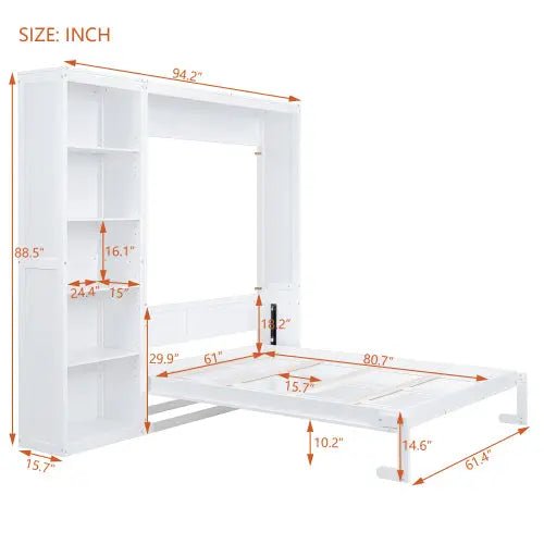 Bellemave® Murphy Bed Wall Bed with Shelves - Bellemave