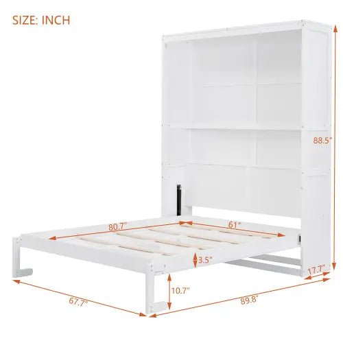 Bellemave® Murphy Bed Wall Bed with Shelves - Bellemave