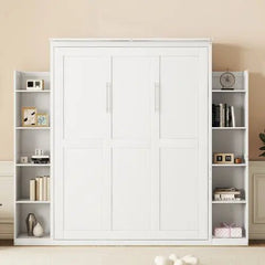 Bellemave® Murphy Bed Wall Bed with Shelves and LED Lights - Bellemave