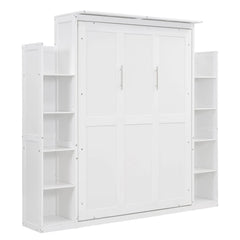 Bellemave® Murphy Bed Wall Bed with Shelves and LED Lights - Bellemave